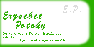 erzsebet potoky business card